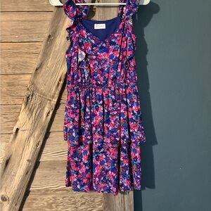 Floral Sleeveless Dress in Purple and Pink